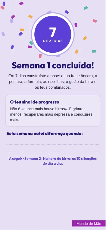 Página do desafio: semana 1 concluída